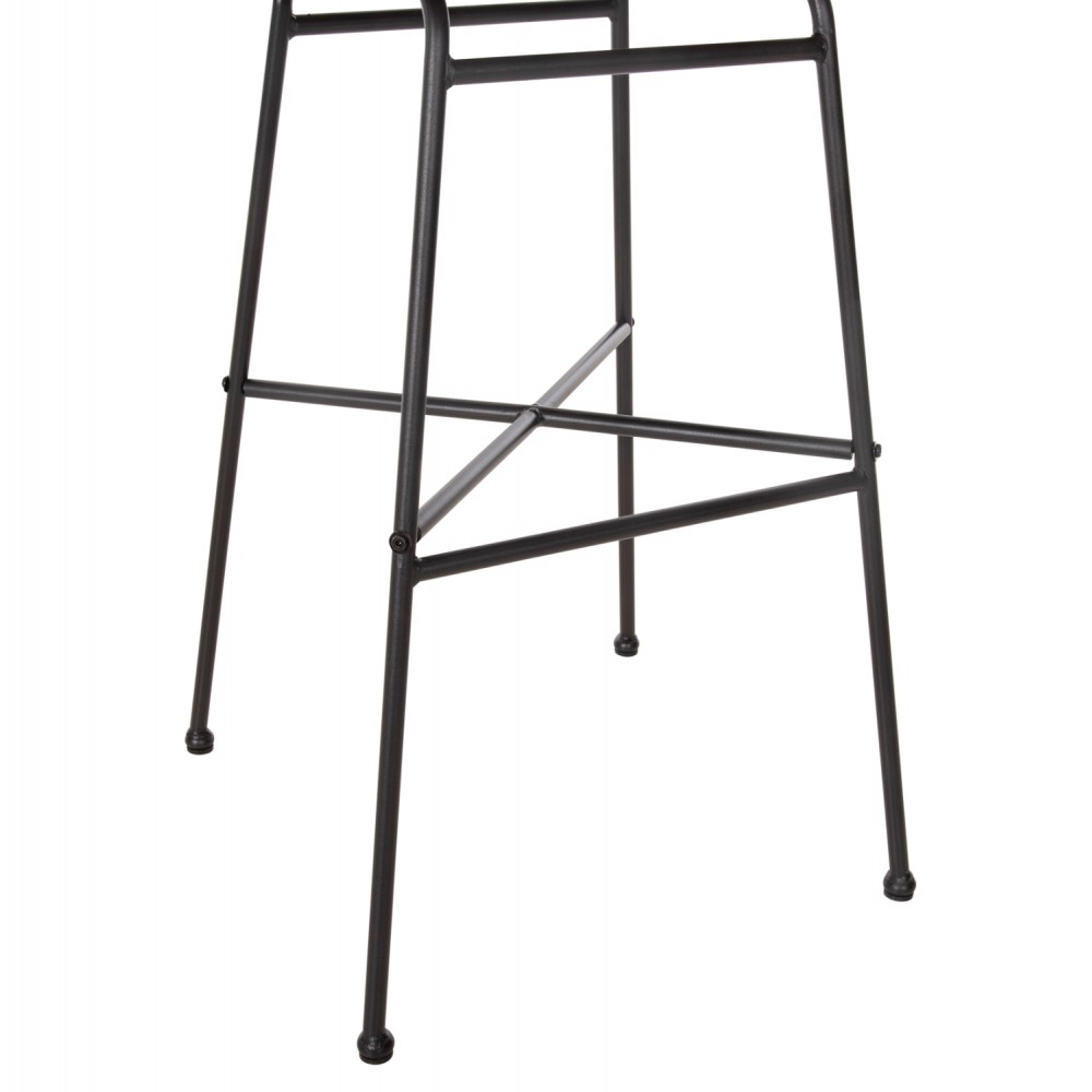 Σκαμπό μπαρ "GERALD" από μέταλλο/rattan σε μπεζ/μαύρο χρώμα 49x50x101