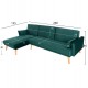 Καναπές-κρεβάτι γωνιακός αναστρέψιμος "PANTHEA" από ύφασμα βελούδο σε χρώμα κυπαρισσί 260x155x86