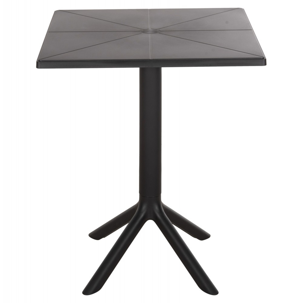 Τραπέζι τετράγωνο "TERRIN" από pp σε χρώμα μαύρο 60.5x60.5x76.5