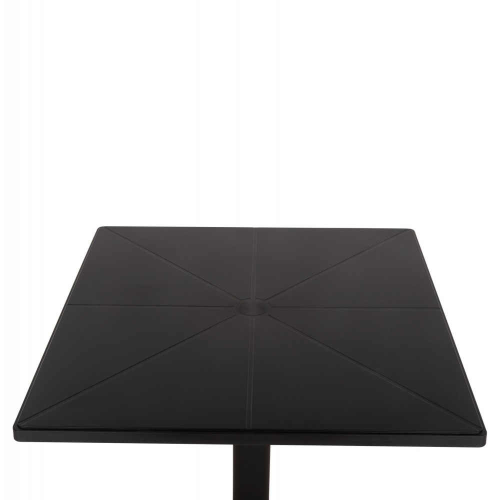 Τραπέζι τετράγωνο "TERRIN" από pp σε χρώμα μαύρο 60.5x60.5x76.5