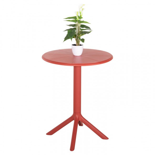 Τραπέζι "TERRIN" από πολυπροπυλένιο σε κόκκινο χρώμα Φ61x77