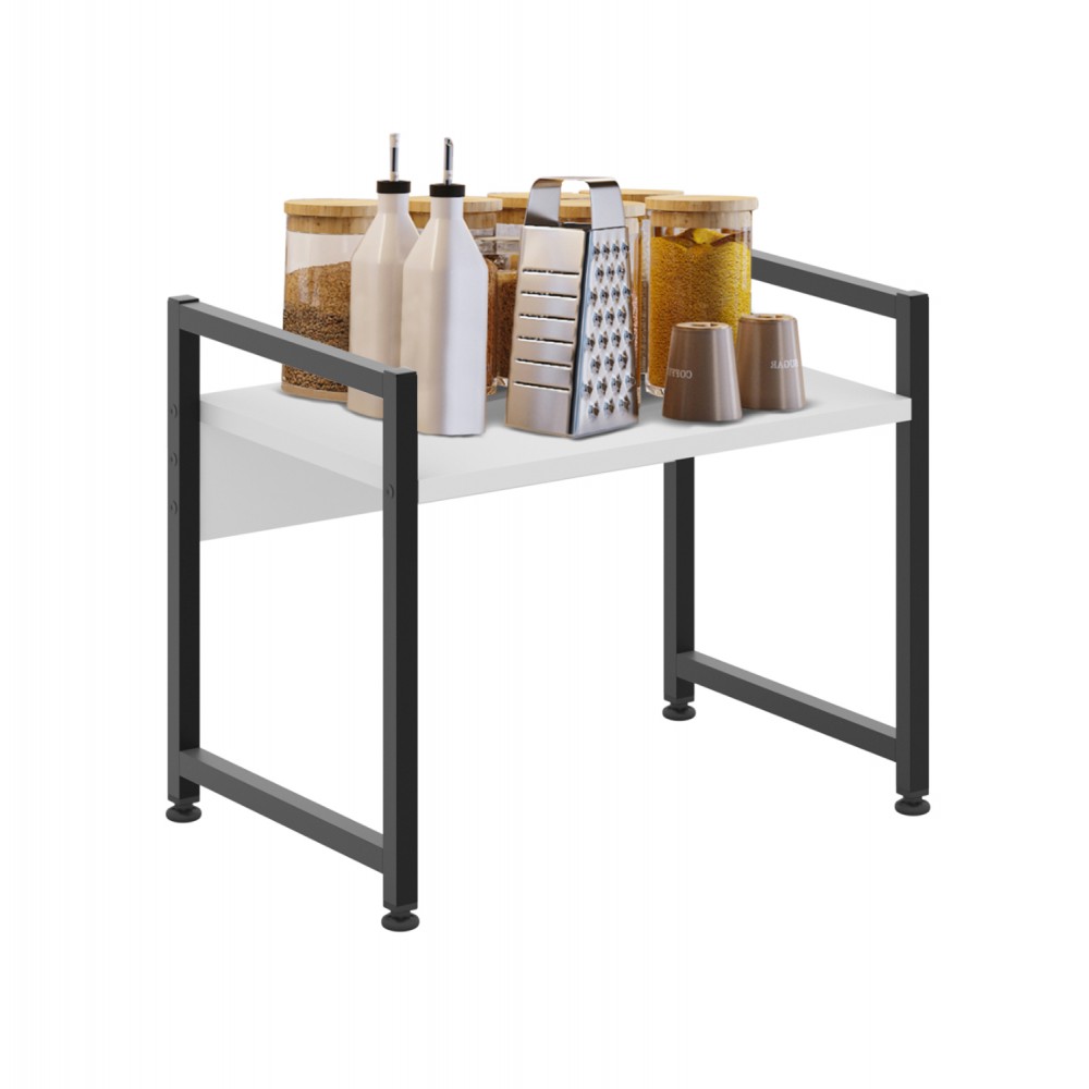 Ράφι κουζίνας "BECKO" από μέταλλο σε λευκό/μαύρο χρώμα 53x35x41