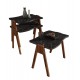 Σετ βοηθητικά τραπέζια "ESSENT" σε χρώμα καρυδί/μαύρο μαρμάρου 45x35x40
