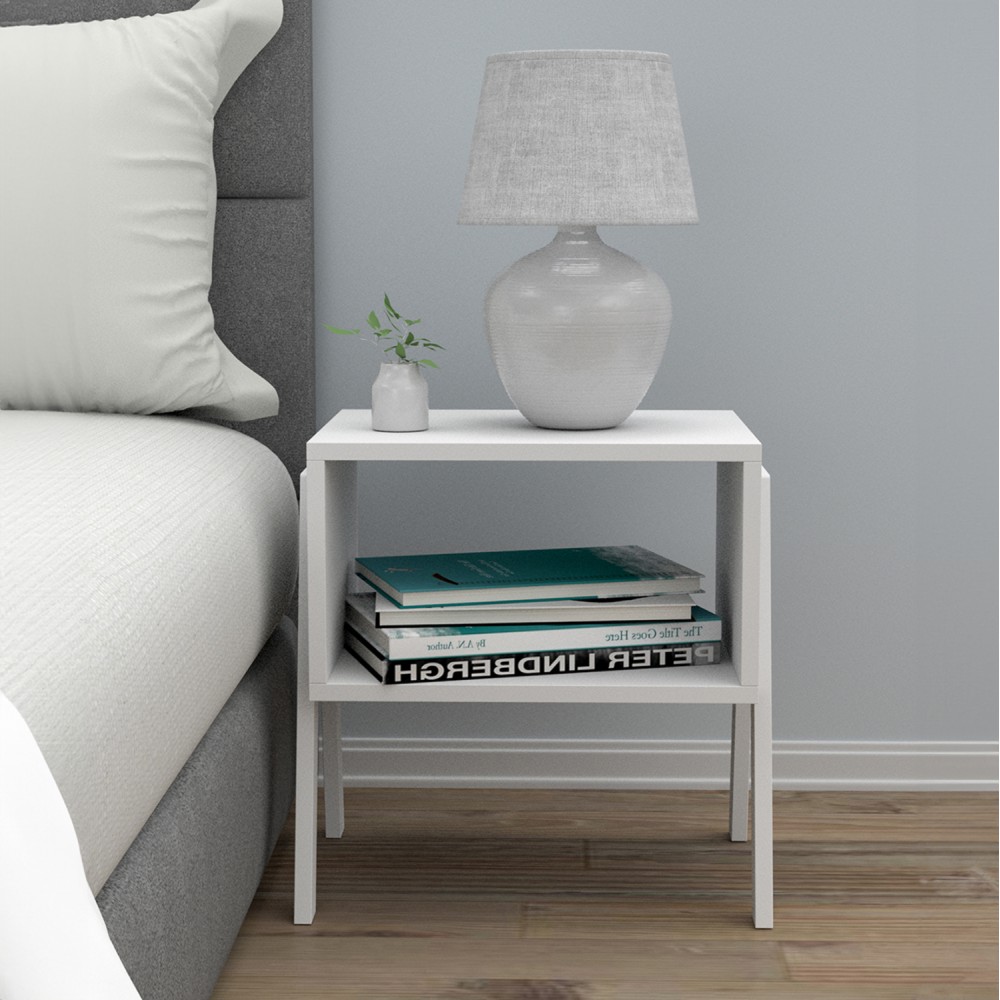 Κομοδίνο ''JAKE'' σε χρώμα λευκό 48x35x49