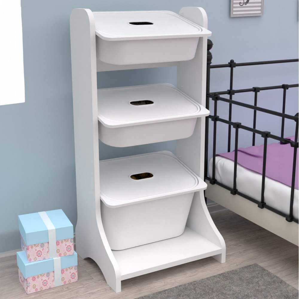 Έπιπλο αποθήκευσης "FRED" σε λευκό χρώμα 44x35x90