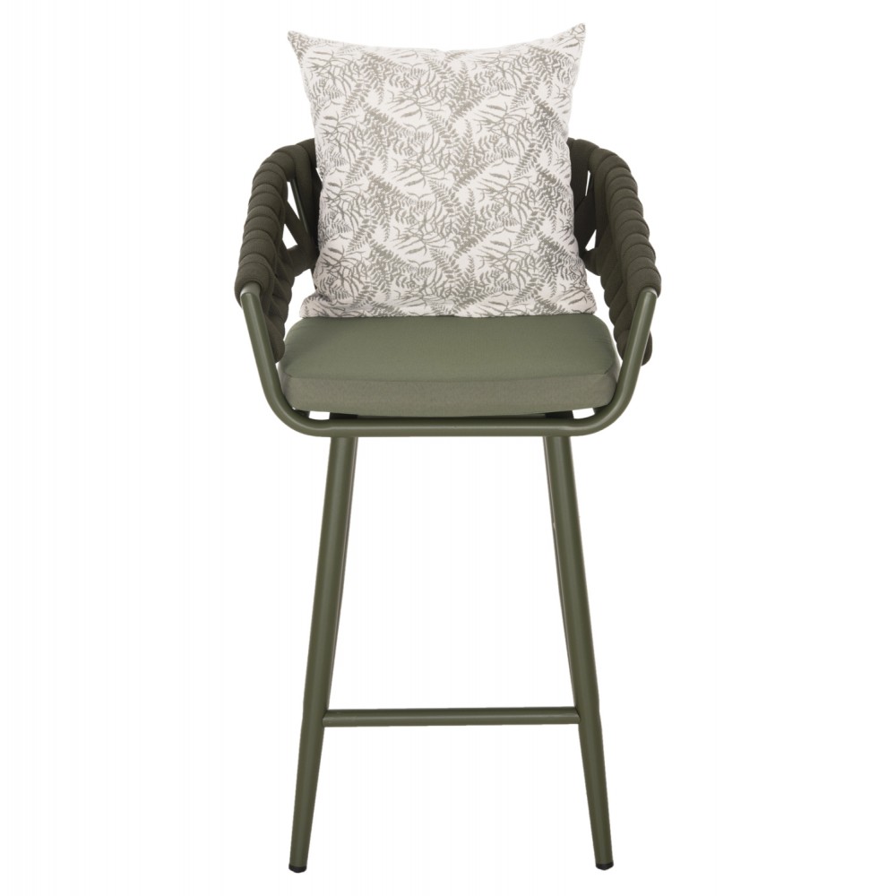 Σκαμπό "CAMDEN'' από αλουμίνιο σε χρώμα λαδί 56x60x108