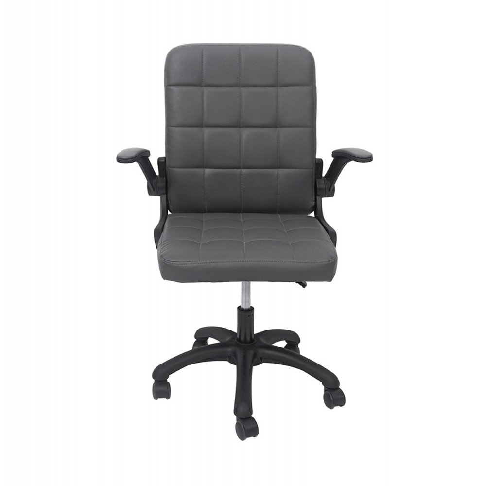 Καρέκλα γραφείου ''PORTIMA'' από PVC σε χρώμα γκρι/μαύρο 69x53x98