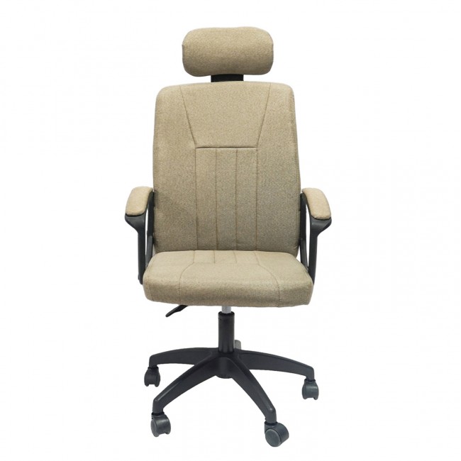 Καρέκλα γραφείου ''NIMBLE'' από ύφασμα σε χρώμα μπεζ/μαύρο 51x61x130