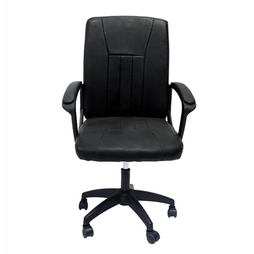 Καρέκλα γραφείου ''NIM'' από PVC σε χρώμα μαύρο 51x61x125