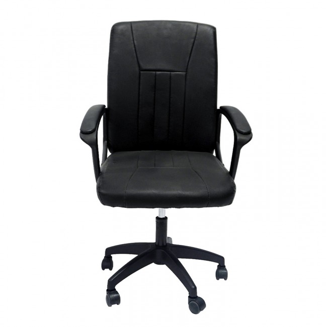 Καρέκλα γραφείου ''NIM'' από PVC σε χρώμα μαύρο 51x61x125