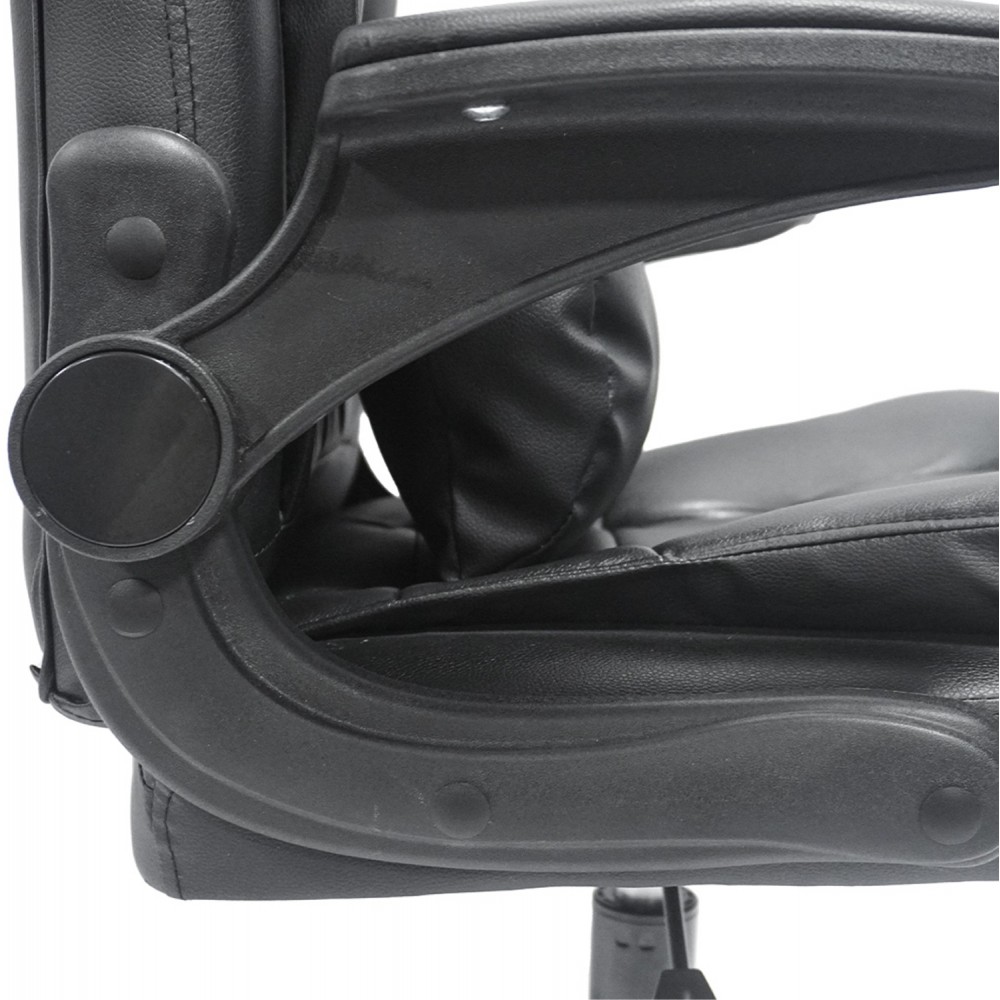 Καρέκλα γραφείου ''CANAN'' από PVC σε χρώμα μαύρο/χρωμίου 69x48x98