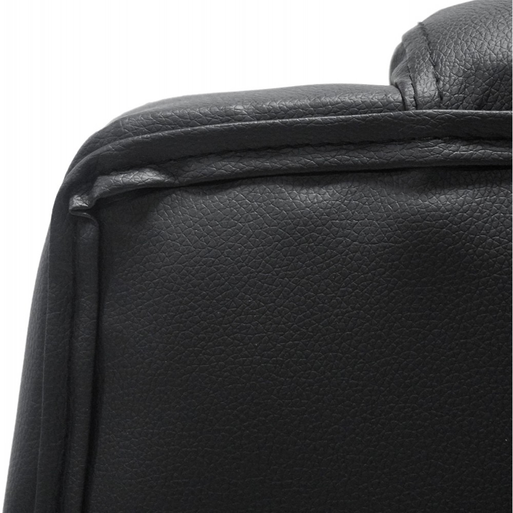 Καρέκλα γραφείου ''CANAN'' από PVC σε χρώμα μαύρο/χρωμίου 69x48x98