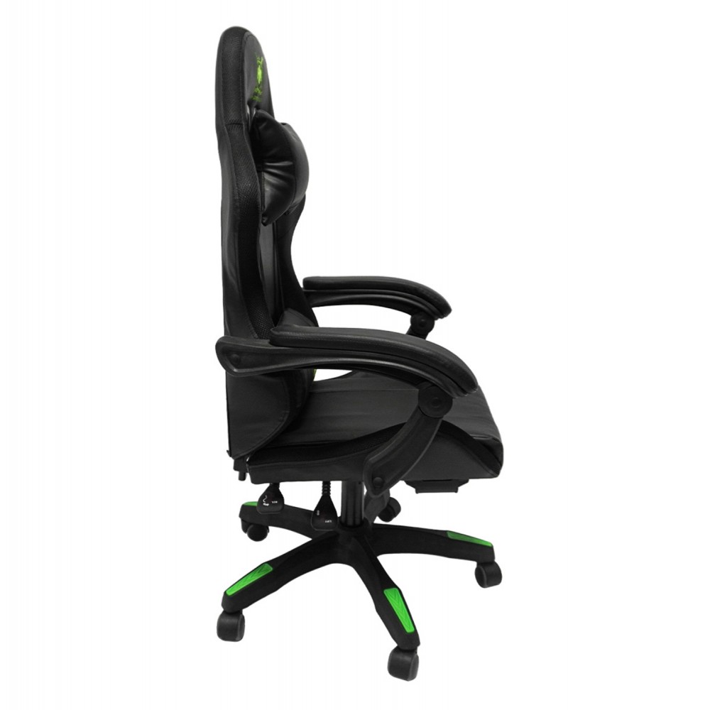 Πολυθρόνα gaming ''DARREN'' από PVC σε χρώμα μαύρο/πράσινο 51x49x125