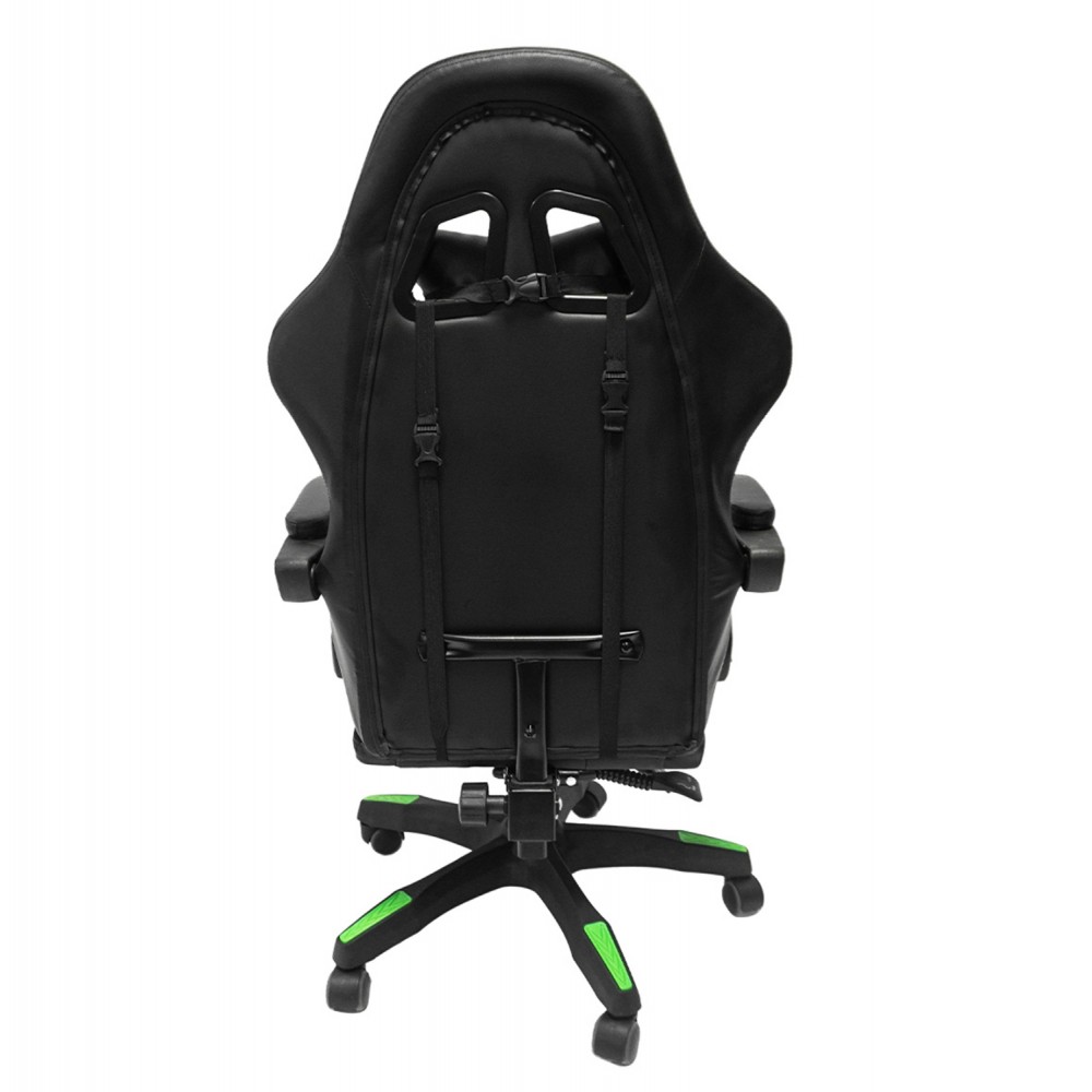 Πολυθρόνα gaming ''DARREN'' από PVC σε χρώμα μαύρο/πράσινο 51x49x125