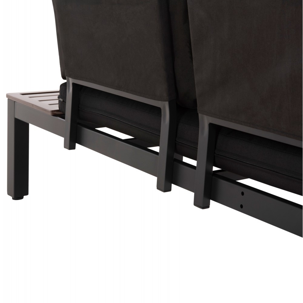 Σετ σαλόνι πολυμορφικό 3τμχ ''DEX'' από αλουμίνιο/ύφασμα σε χρώμα καφέ/ανθρακί 164x74x73