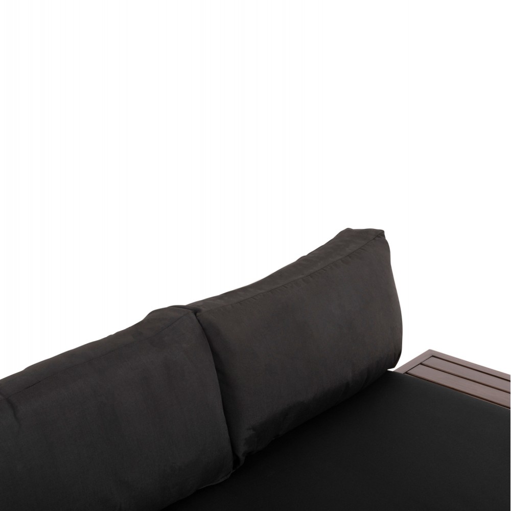 Σετ σαλόνι πολυμορφικό 3τμχ ''DEX'' από αλουμίνιο/ύφασμα σε χρώμα καφέ/ανθρακί 164x74x73