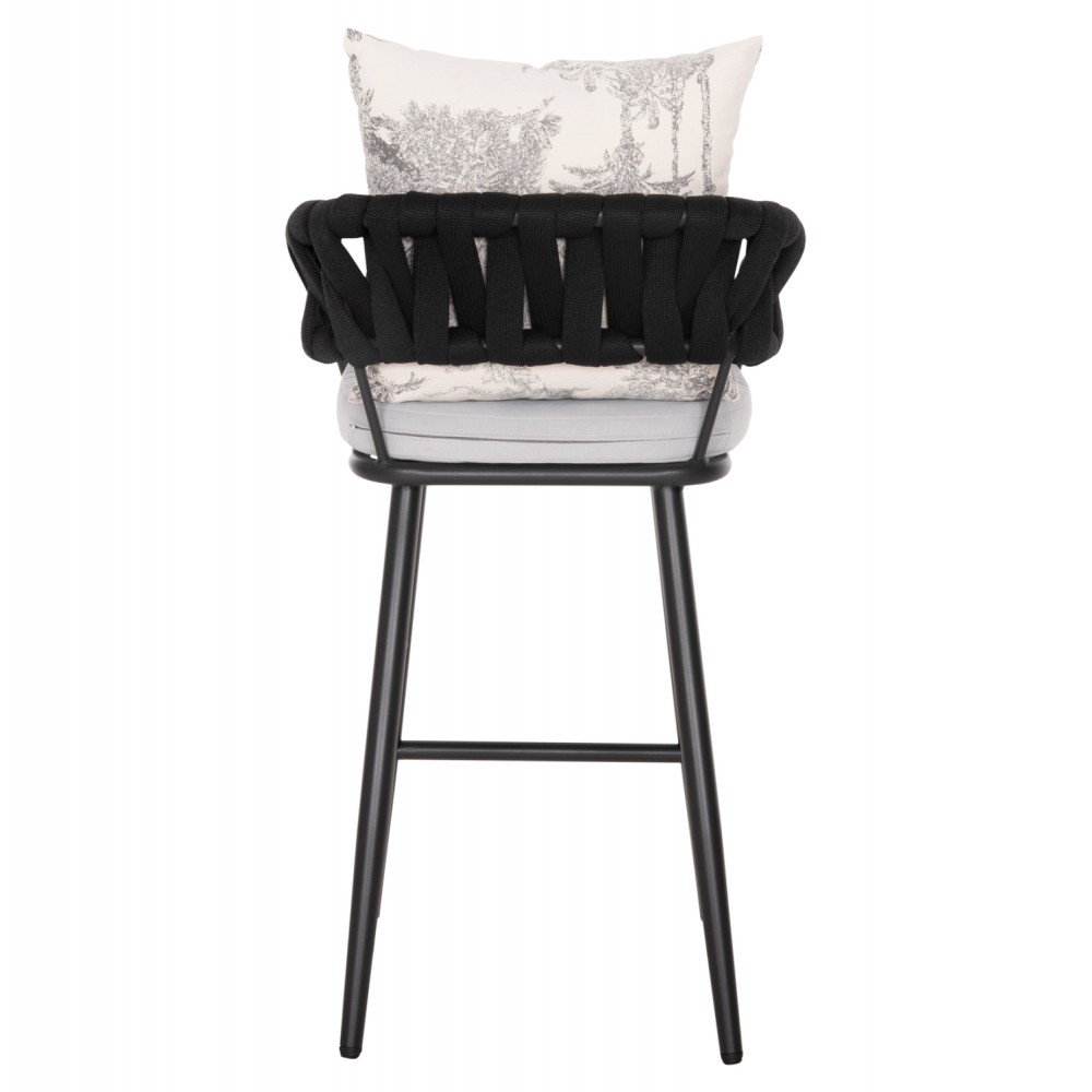 Σκαμπό ''CAMDEN'' από αλουμίνιο σε χρώμα ανθρακί/εκρού 56x60x108