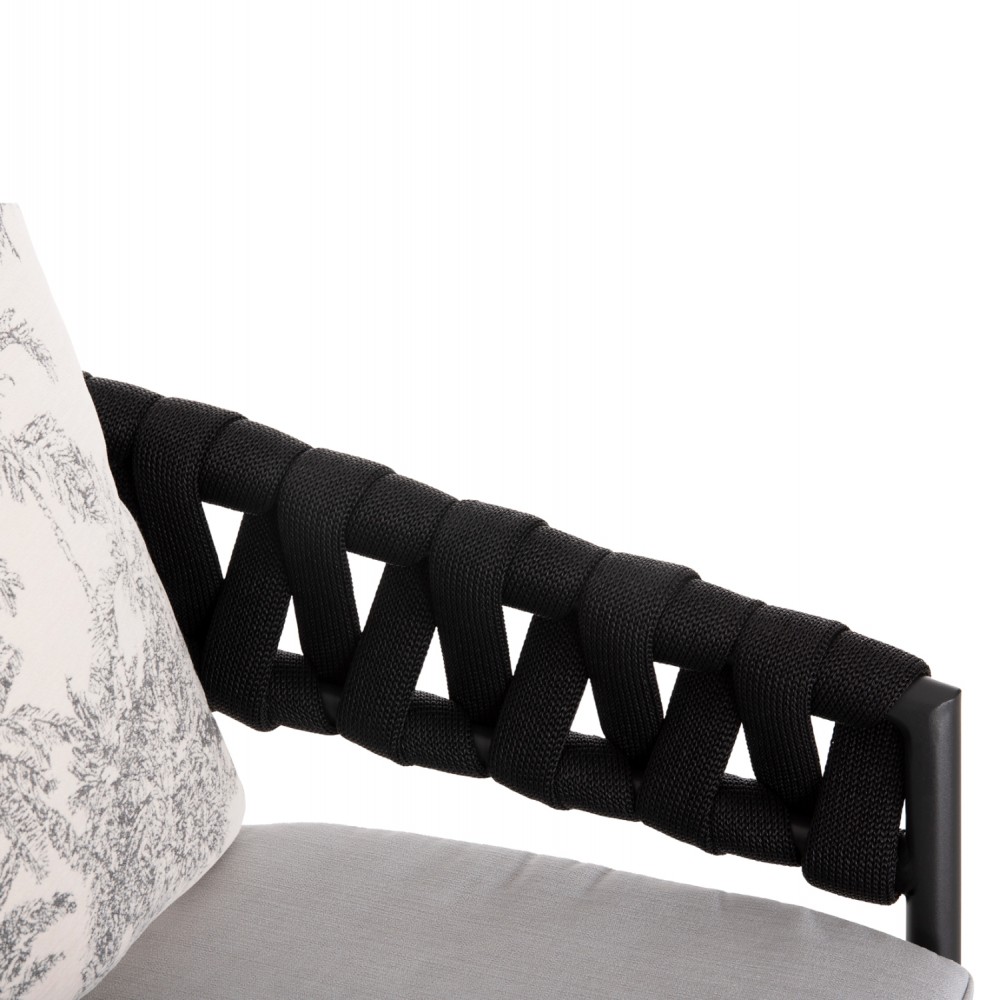 Σκαμπό ''CAMDEN'' από αλουμίνιο σε χρώμα ανθρακί/εκρού 56x60x108