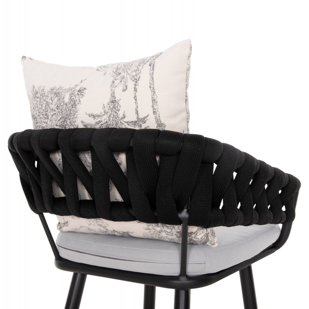 Σκαμπό ''CAMDEN'' από αλουμίνιο σε χρώμα ανθρακί/εκρού 56x60x108