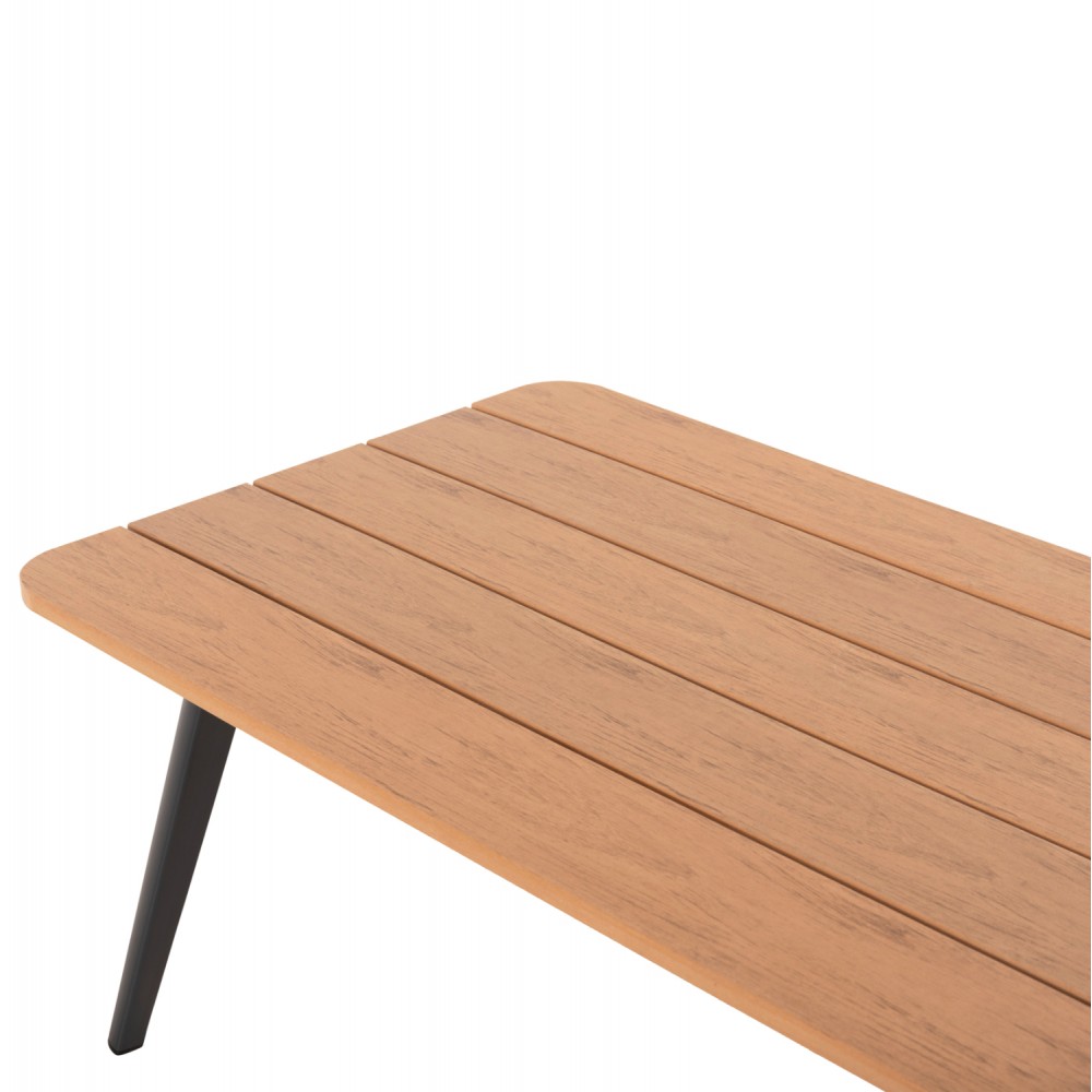 Σαλόνι γωνία ''MAERLY'' από αλουμίνιο/polywood σε χρώμα ανθρακί/φυσικό 258x72x83