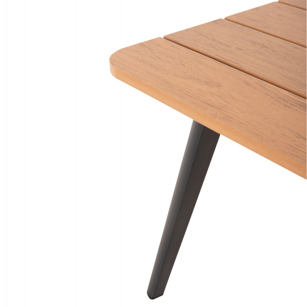 Σαλόνι γωνία ''MAERLY'' από αλουμίνιο/polywood σε χρώμα ανθρακί/φυσικό 258x72x83