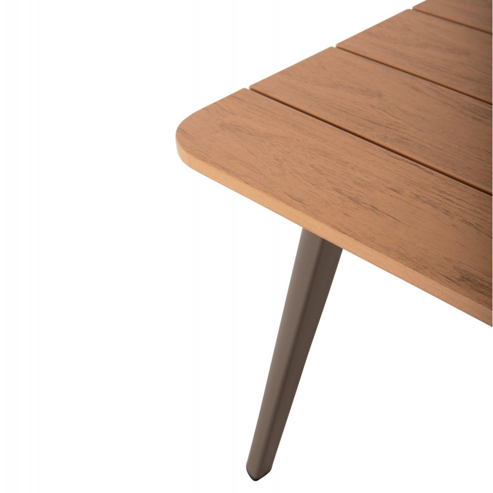 Σαλόνι γωνία ''MAERLY'' από αλουμίνιο σε χρώμα σαμπανί 258x72x83