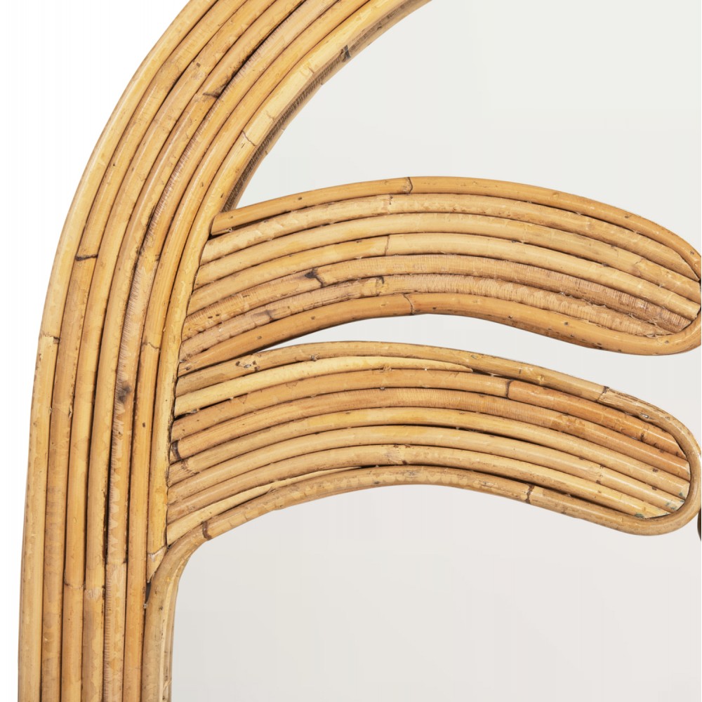 Καθρέπτης τοίχου ''REFLECT'' από rattan σε χρώμα φυσικό 61x5x80