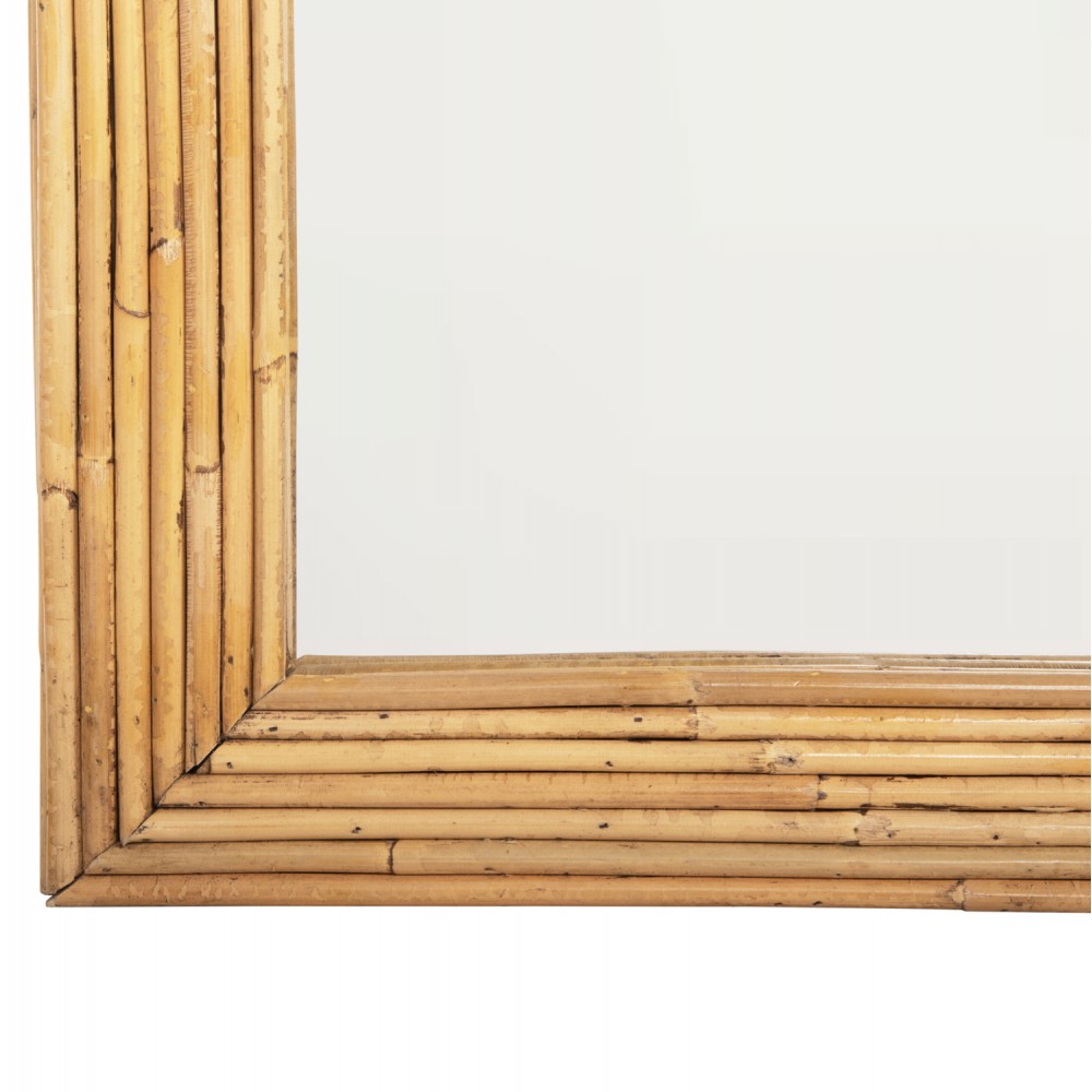Καθρέπτης τοίχου ''REFLECT'' από rattan σε χρώμα φυσικό 61x5x80