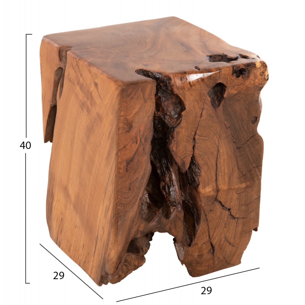 Σκαμπό ''KUMO'' από ξύλο σε χρώμα φυσικό 30x30x40