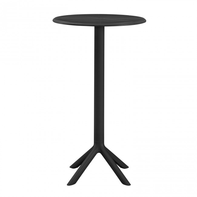 Τραπέζι μπαρ στρογγυλό ''TERRIN'' από PP σε χρώμα μαύρο Φ61x107