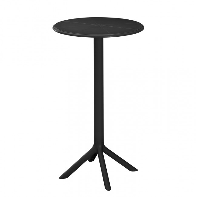 Τραπέζι μπαρ στρογγυλό ''TERRIN'' από PP σε χρώμα μαύρο Φ61x107