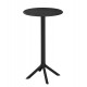 Τραπέζι μπαρ στρογγυλό ''TERRIN'' από PP σε χρώμα μαύρο Φ61x107