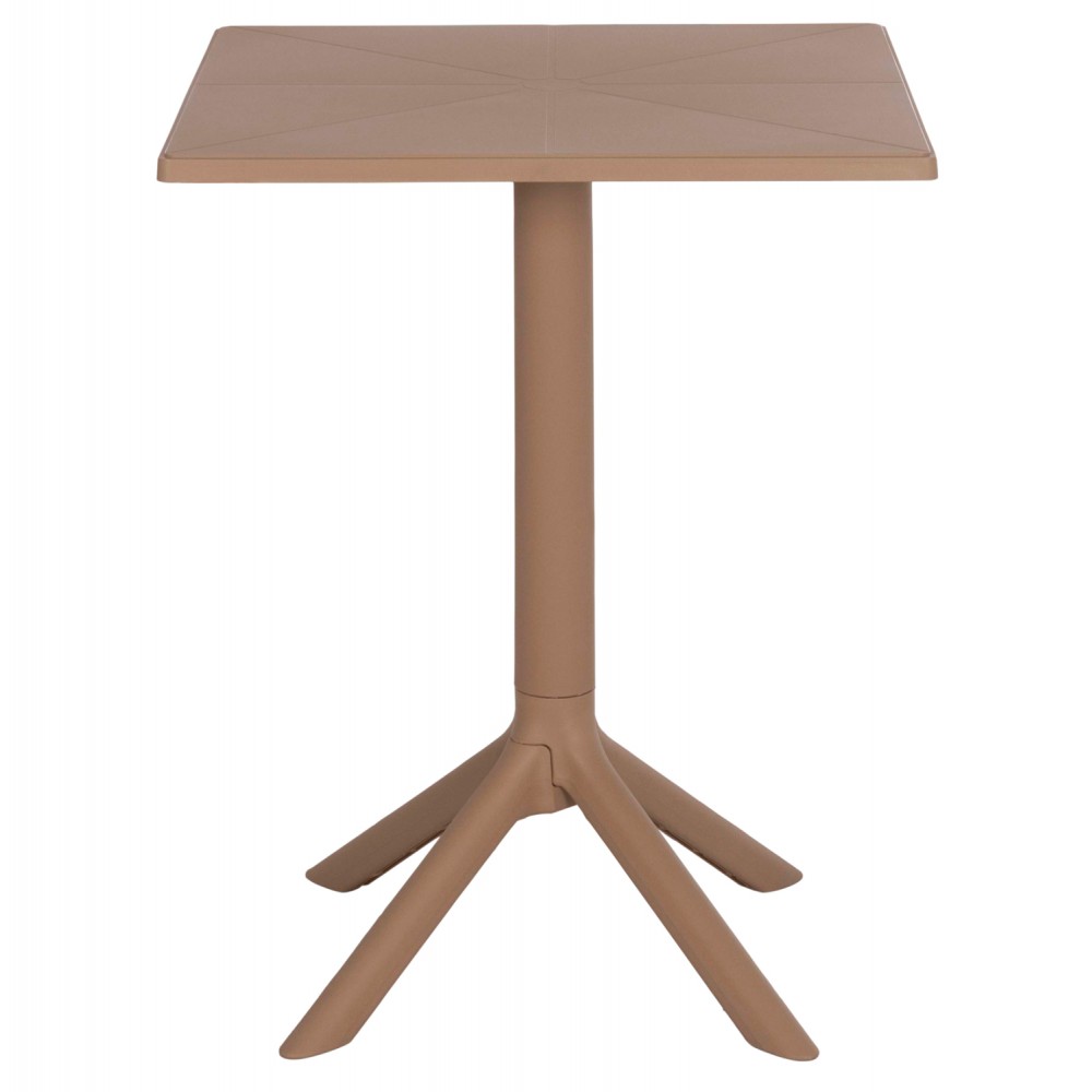 Τραπέζι τετράγωνο ''TERRIN'' από PP σε χρώμα καπουτσίνο 60x60x75