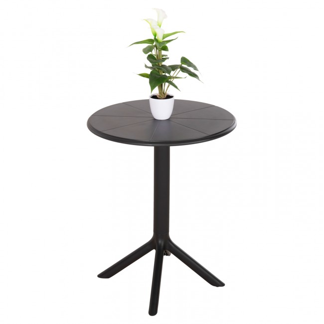 Τραπέζι στρογγυλό "TERRIN" από PP σε χρώμα μαύρο Φ60x75