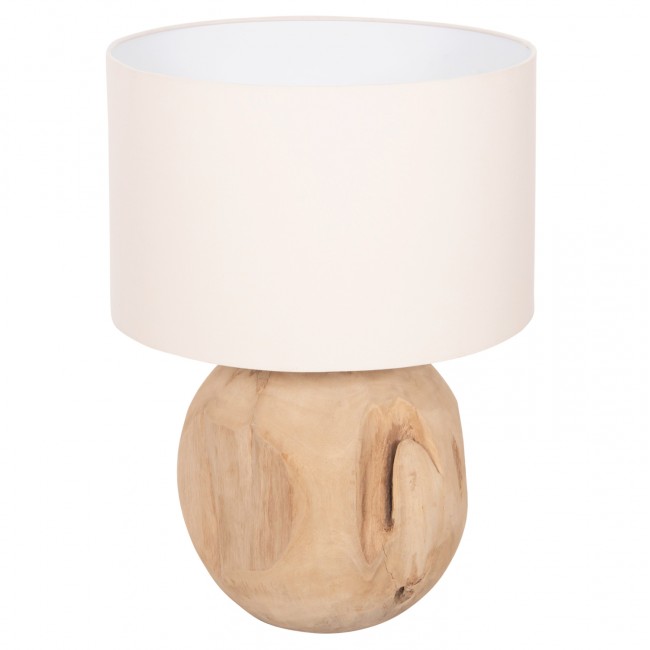 Επιτραπέζιο φωτιστικό ''ORANYE'' από ξύλο/PVC σε χρώμα φυσικό/λευκό Φ40x53