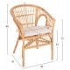 Πολυθρόνα ''DAMPAR'' από rattan σε χρώμα φυσικό 59x61x80
