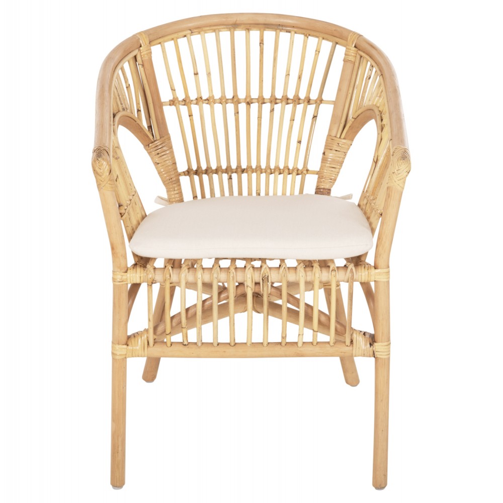 Πολυθρόνα ''DAMPAR'' από rattan σε χρώμα φυσικό 59x61x80