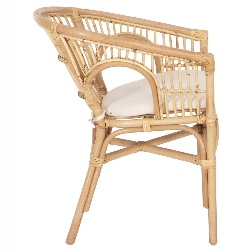 Πολυθρόνα ''DAMPAR'' από rattan σε χρώμα φυσικό 59x61x80