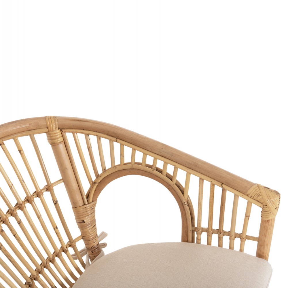 Πολυθρόνα ''DAMPAR'' από rattan σε χρώμα φυσικό 59x61x80
