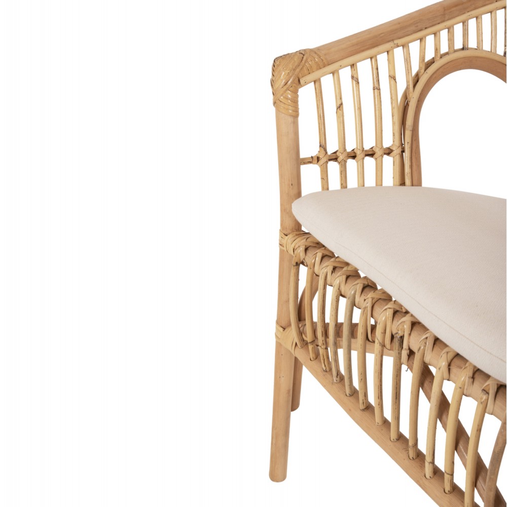 Πολυθρόνα ''DAMPAR'' από rattan σε χρώμα φυσικό 59x61x80