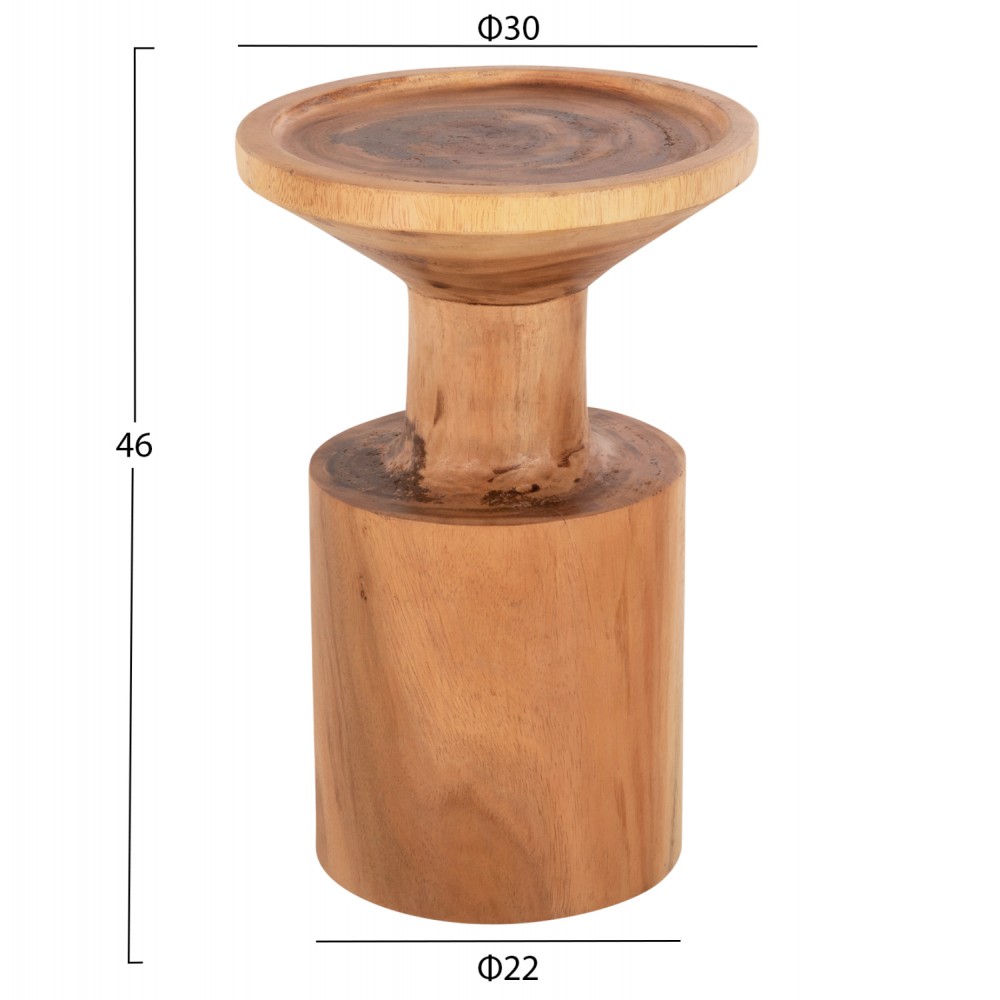 Τραπέζι βοηθητικό ''BERMAL'' από ξύλο σε χρώμα φυσικό Φ30x46