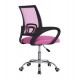 Καρέκλα γραφείου ''BRISTONE'' από μέταλλο/ύφασμα mesh σε χρώμα χρωμίου/ροζ 60x51x86-95