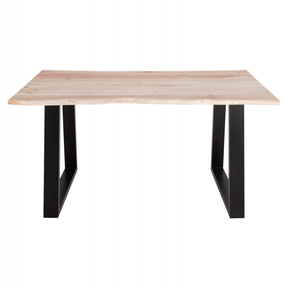 Τραπέζι τραπεζαρίας ''MONTANA SLIM'' από ξύλο/μέταλλο σε χρώμα ανοιχτό φυσικό/μαύρο 140x80x77