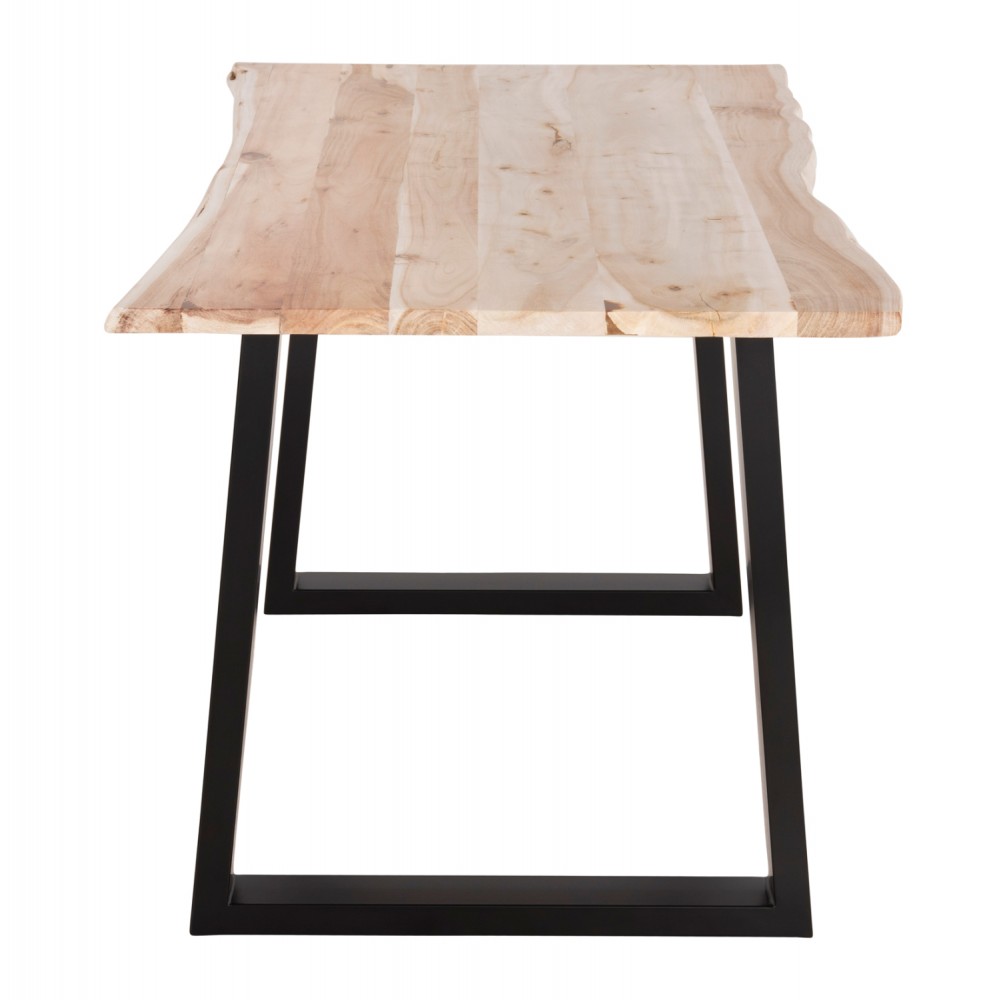 Τραπέζι τραπεζαρίας ''MONTANA SLIM'' από ξύλο/μέταλλο σε χρώμα ανοιχτό φυσικό/μαύρο 140x80x77