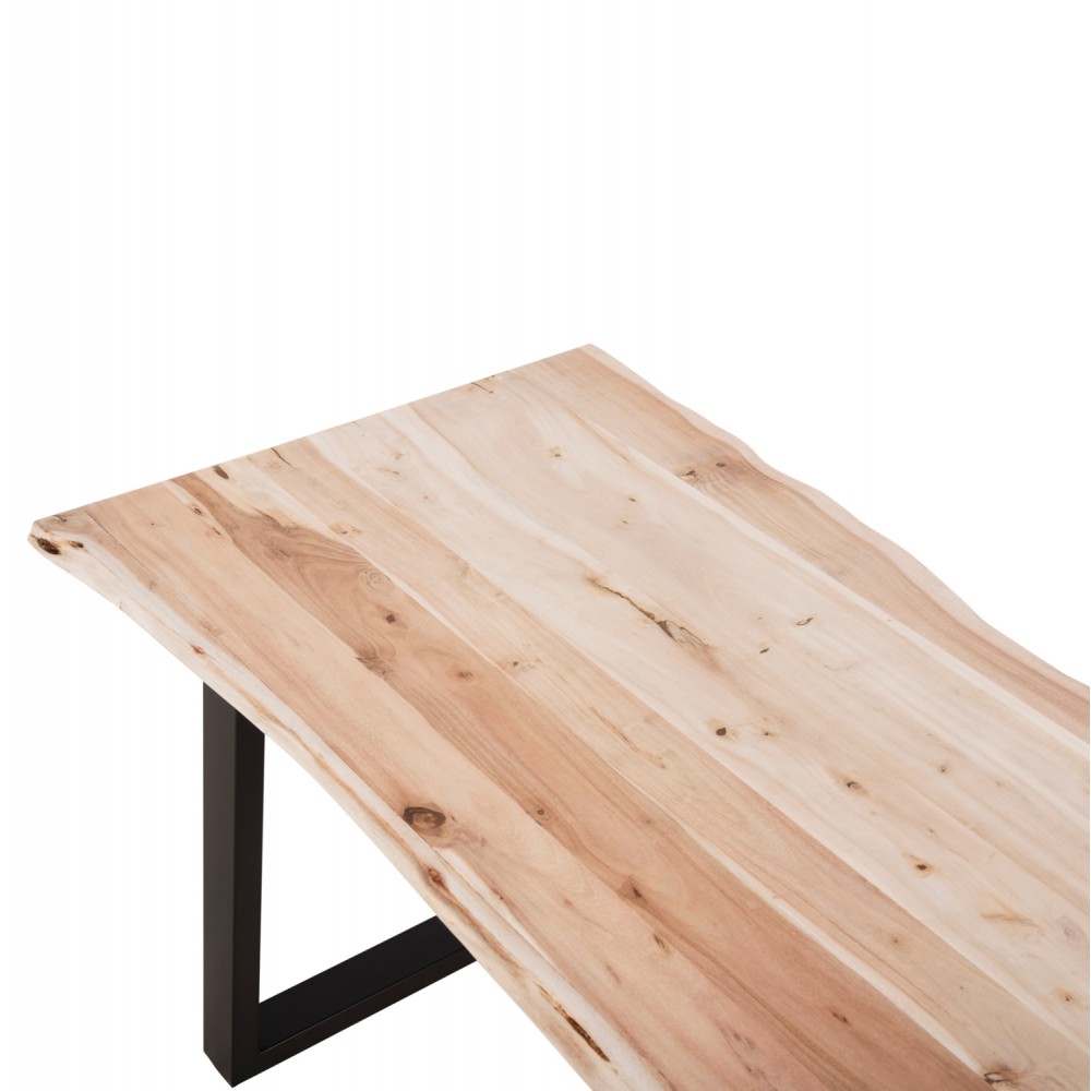 Τραπέζι τραπεζαρίας ''MONTANA SLIM'' από ξύλο/μέταλλο σε χρώμα ανοιχτό φυσικό/μαύρο 140x80x77