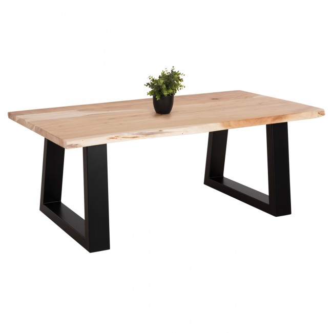 Τραπέζι σαλονιού ''SOFIA SLIM'' από ξύλο/μέταλλο σε χρώμα ανοιχτό φυσικό/μαύρο 115x65x45