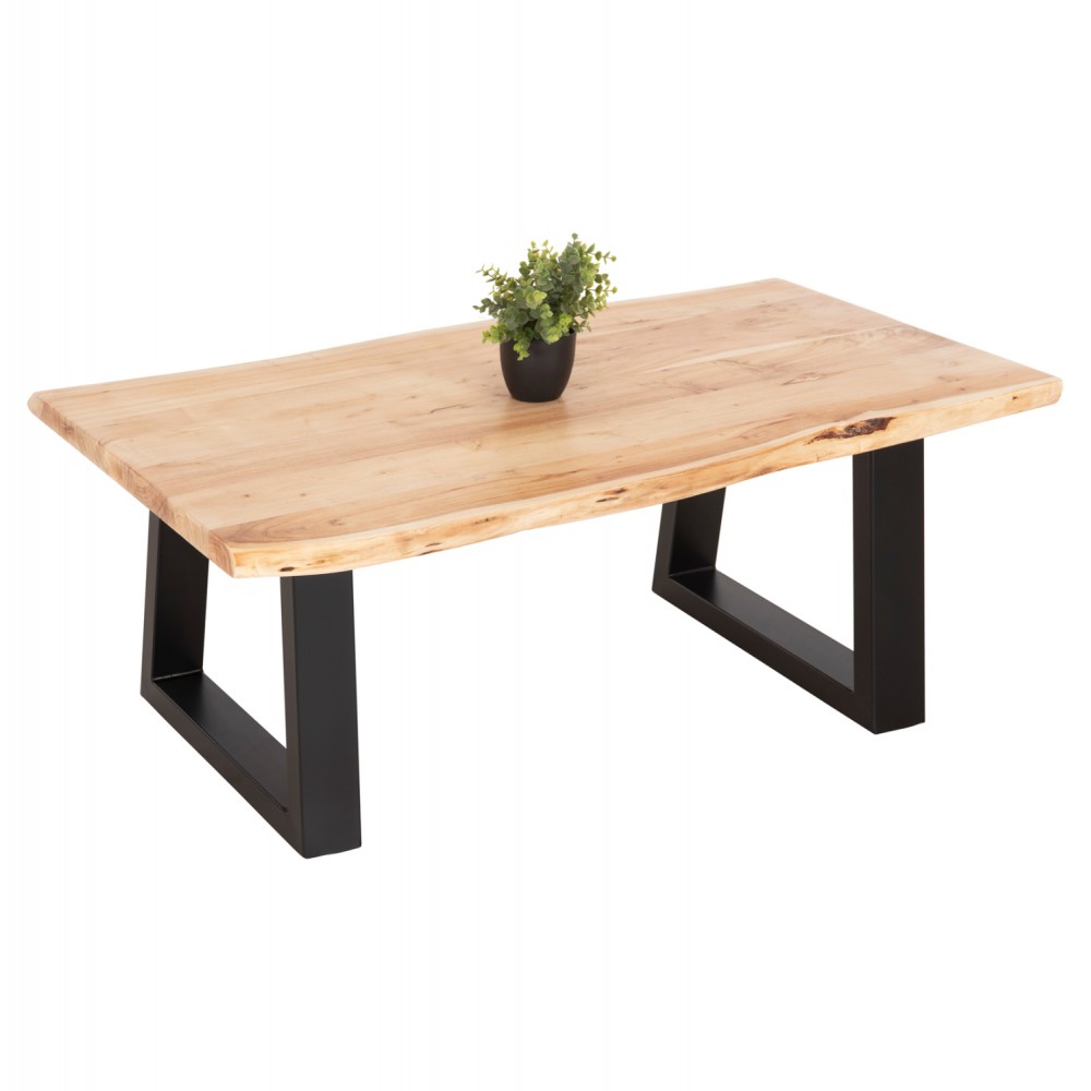 Τραπέζι σαλονιού ''MONTANA'' από ξύλο/μέταλλο σε χρώμα ανοιχτό φυσικό/μαύρο 115x65x45