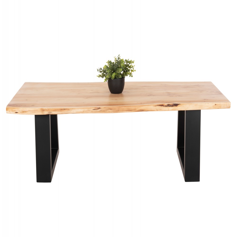 Τραπέζι σαλονιού ''MONTANA'' από ξύλο/μέταλλο σε χρώμα ανοιχτό φυσικό/μαύρο 115x65x45