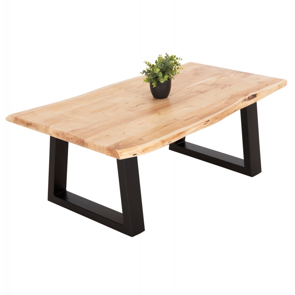Τραπέζι σαλονιού ''MONTANA'' από ξύλο/μέταλλο σε χρώμα ανοιχτό φυσικό/μαύρο 115x65x45
