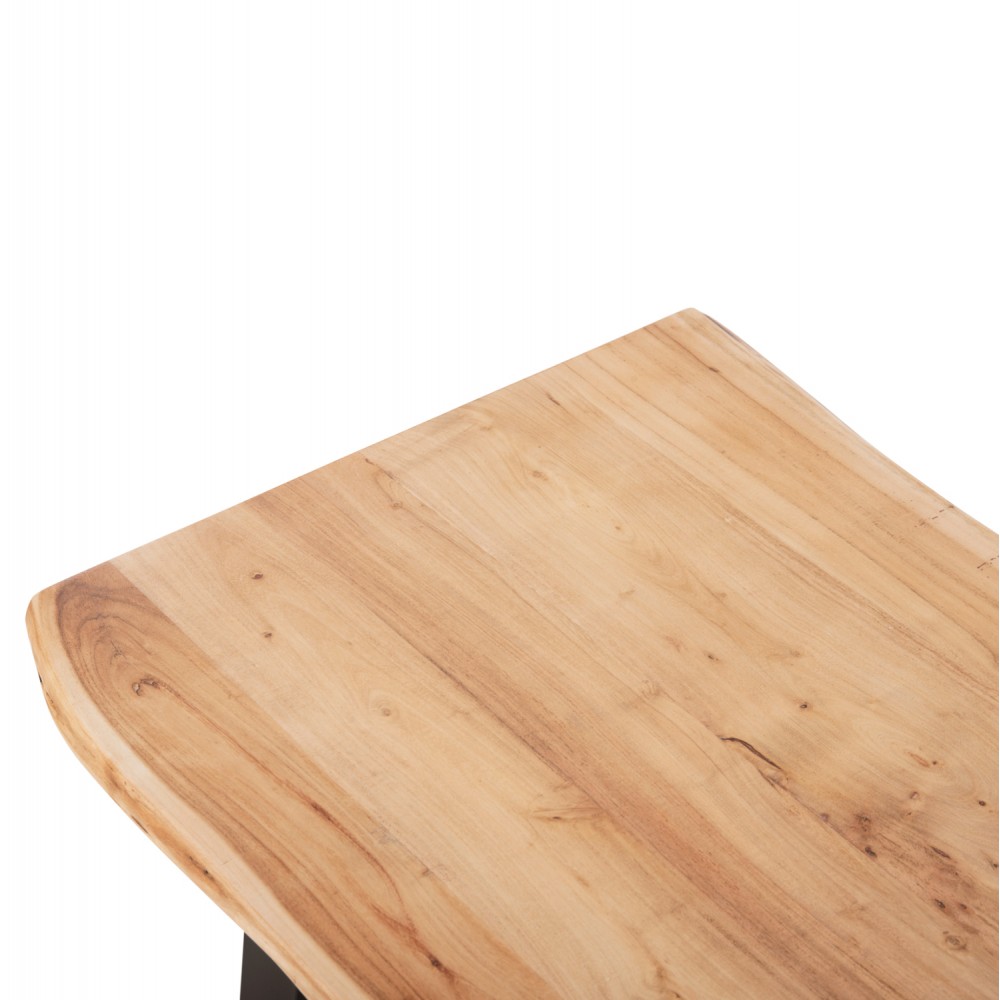 Τραπέζι σαλονιού ''MONTANA'' από ξύλο/μέταλλο σε χρώμα ανοιχτό φυσικό/μαύρο 115x65x45